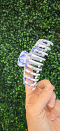 Blue & White Floral Hair Claw- Classic Claw