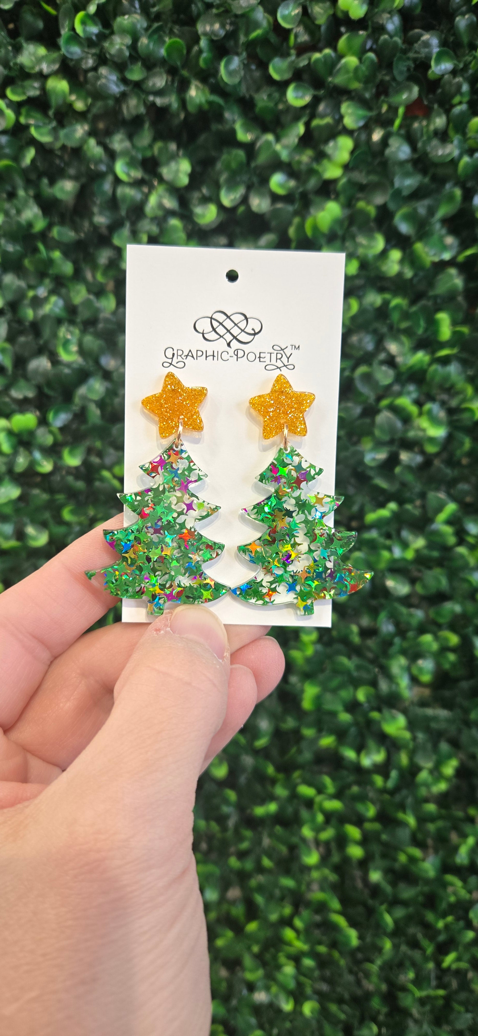 Glitter Tree Earrings