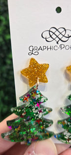 Glitter Tree Earrings