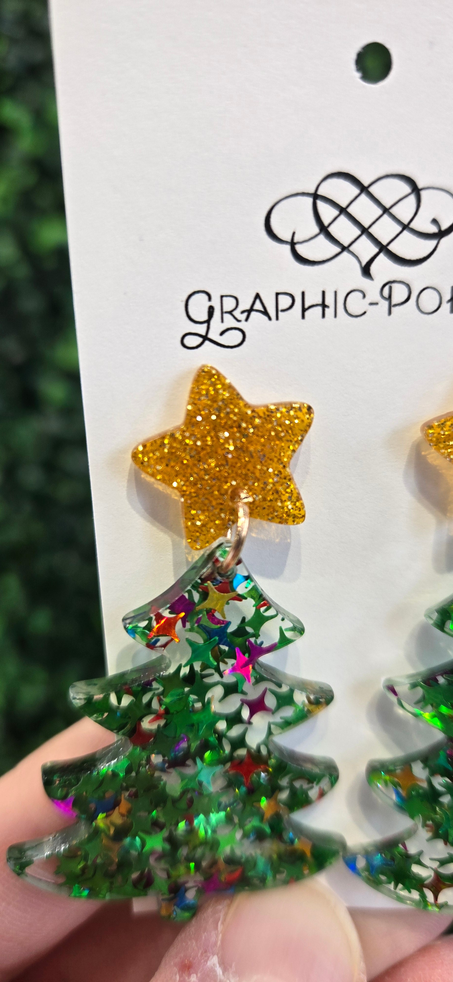 Glitter Tree Earrings