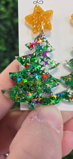 Glitter Tree Earrings