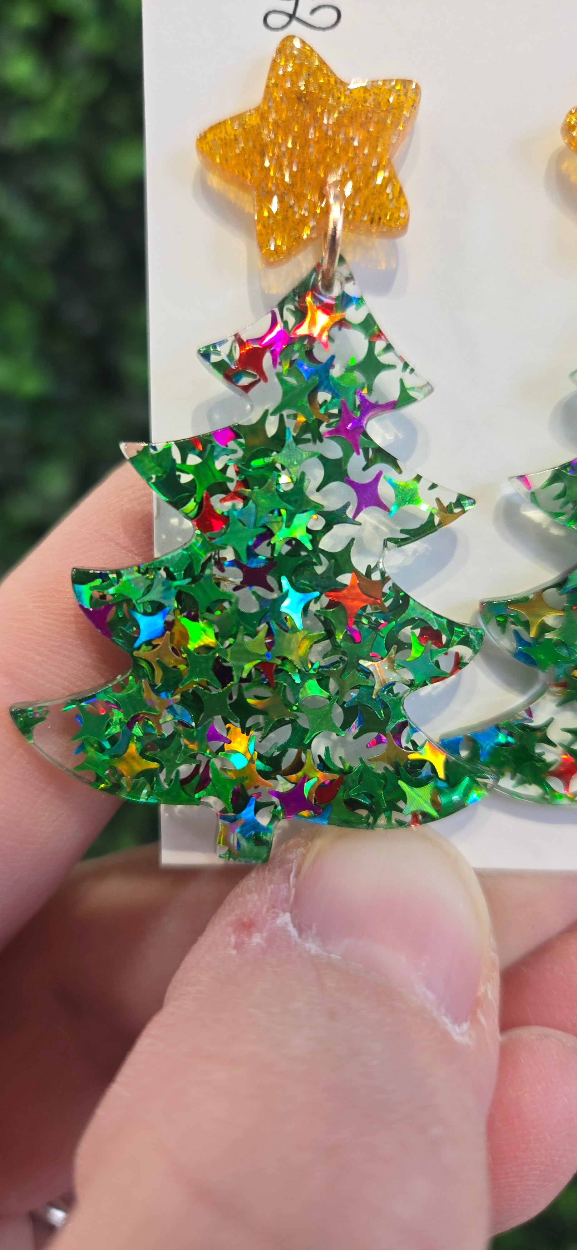 Glitter Tree Earrings