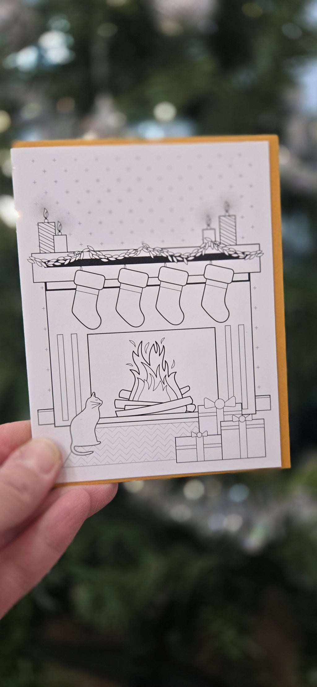 Color-in Christmas Card Singles