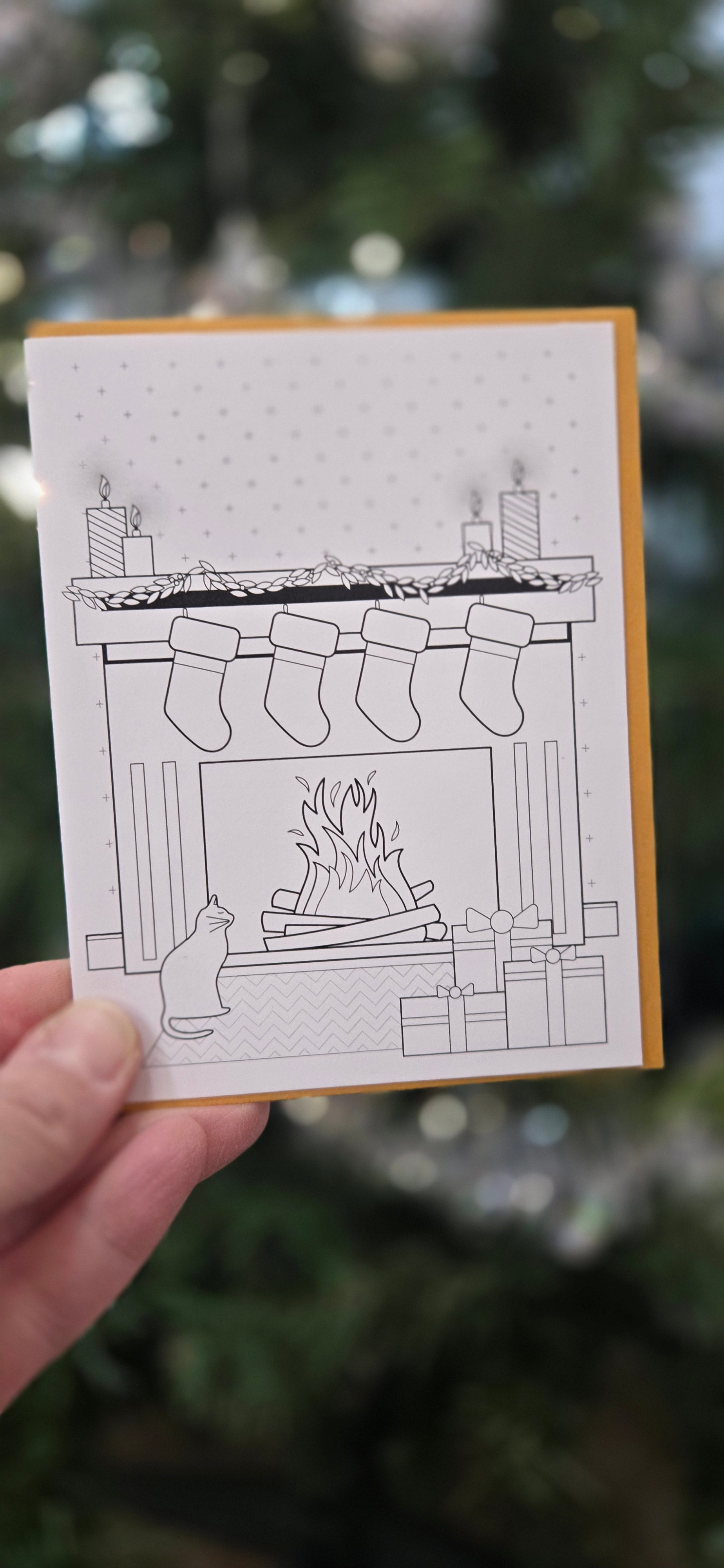Color-in Christmas Card Singles