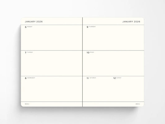 Leuchtturm1917 A6 Pocket Weekly Planner 2026- Black