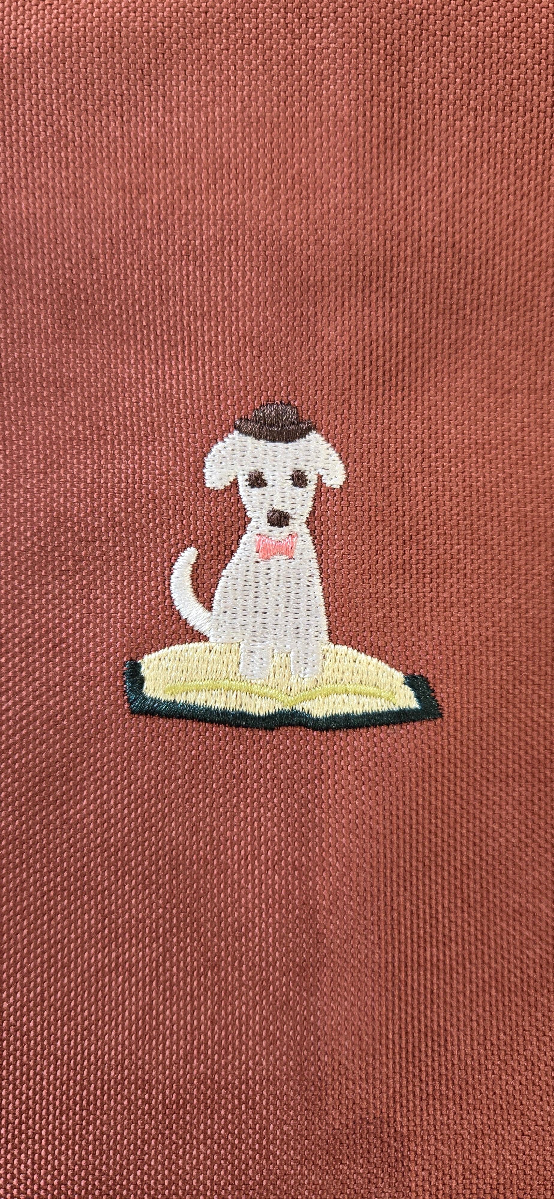 Embroidered Planner Cover- Book & Dog