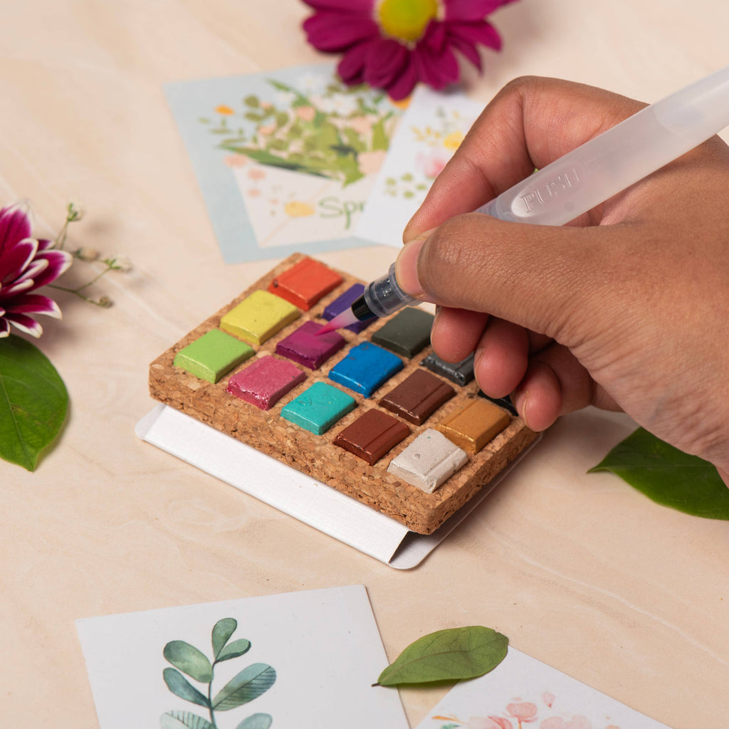Mini Watercolor Pan - Metallic 15 Color Palette