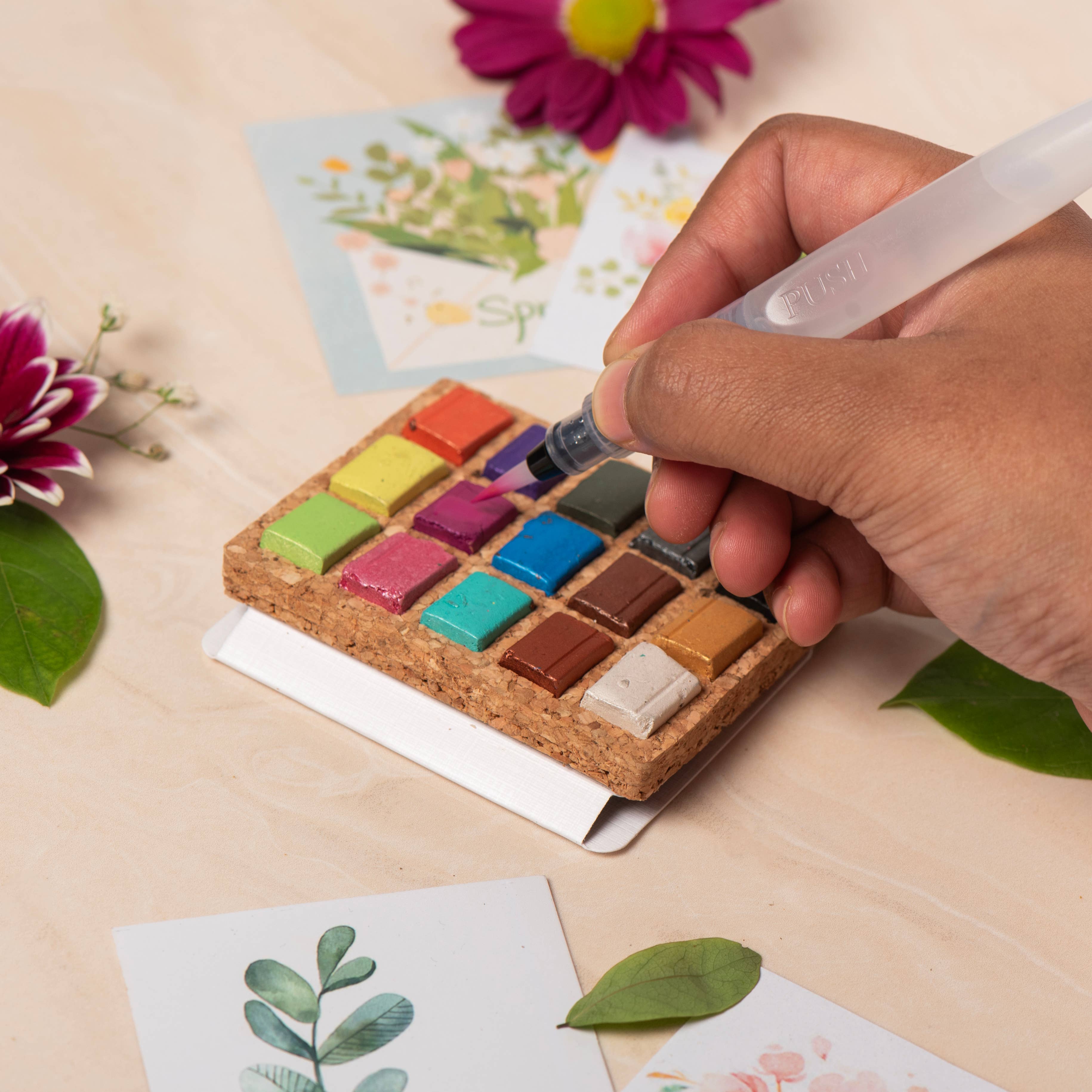 Mini Watercolor Pan - Metallic 15 Color Palette