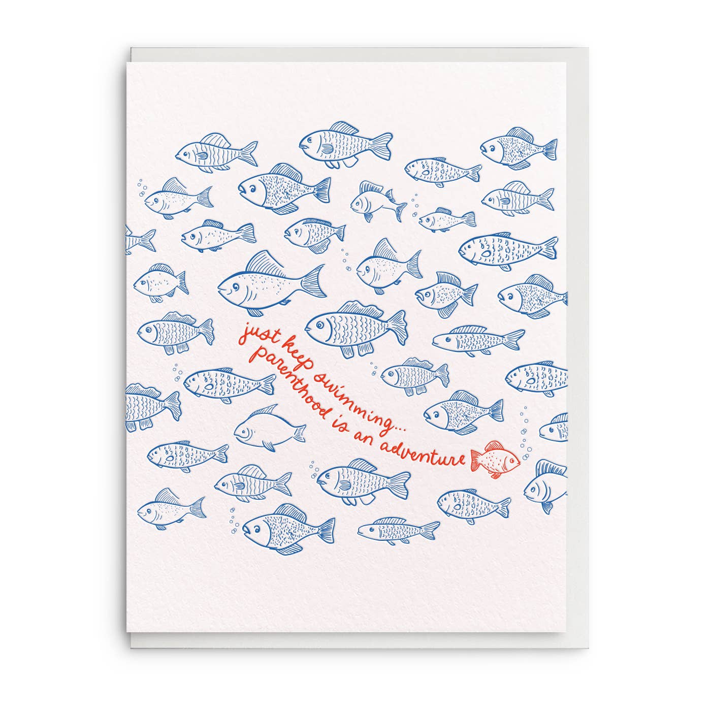 Keep Swimming, Letterpress Baby Card