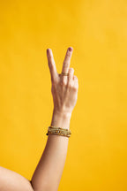 Gold Morse Code Bracelet | BREATHE