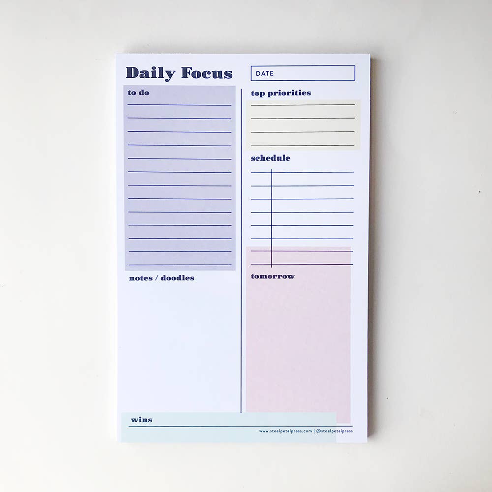 Daily Focus Organizer Notepad