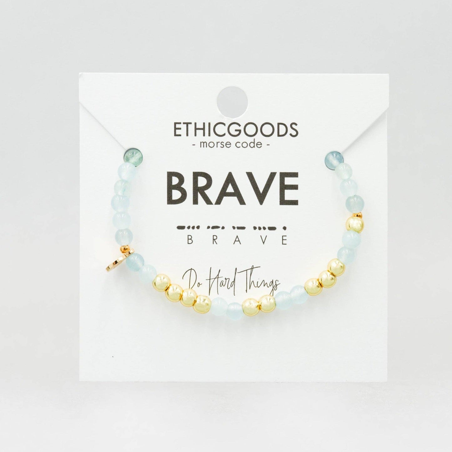 Morse Code Bracelet - Brave- Gold