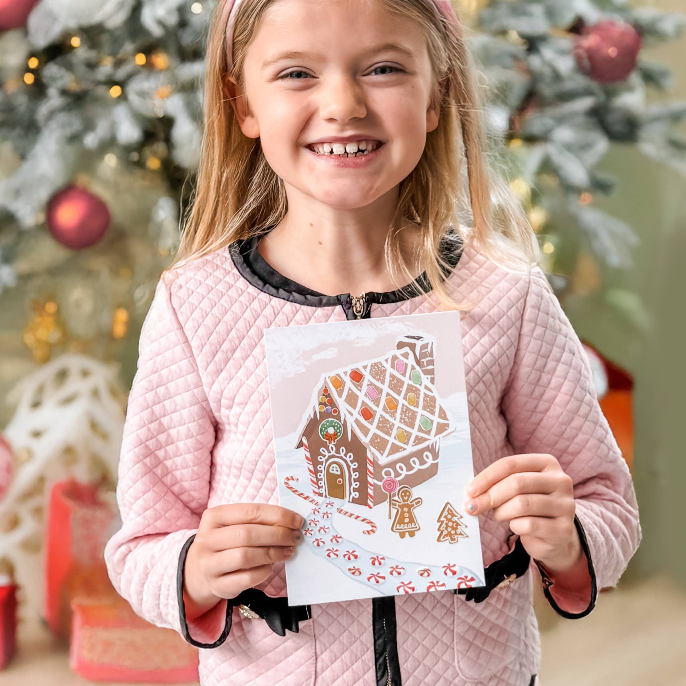 Sticker Scene Card - Gingerbread House