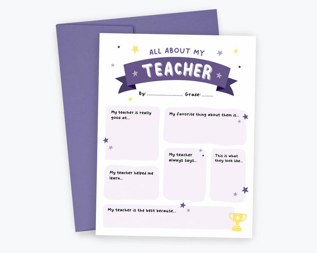 All About My Teacher Card