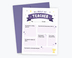 All About My Teacher Card