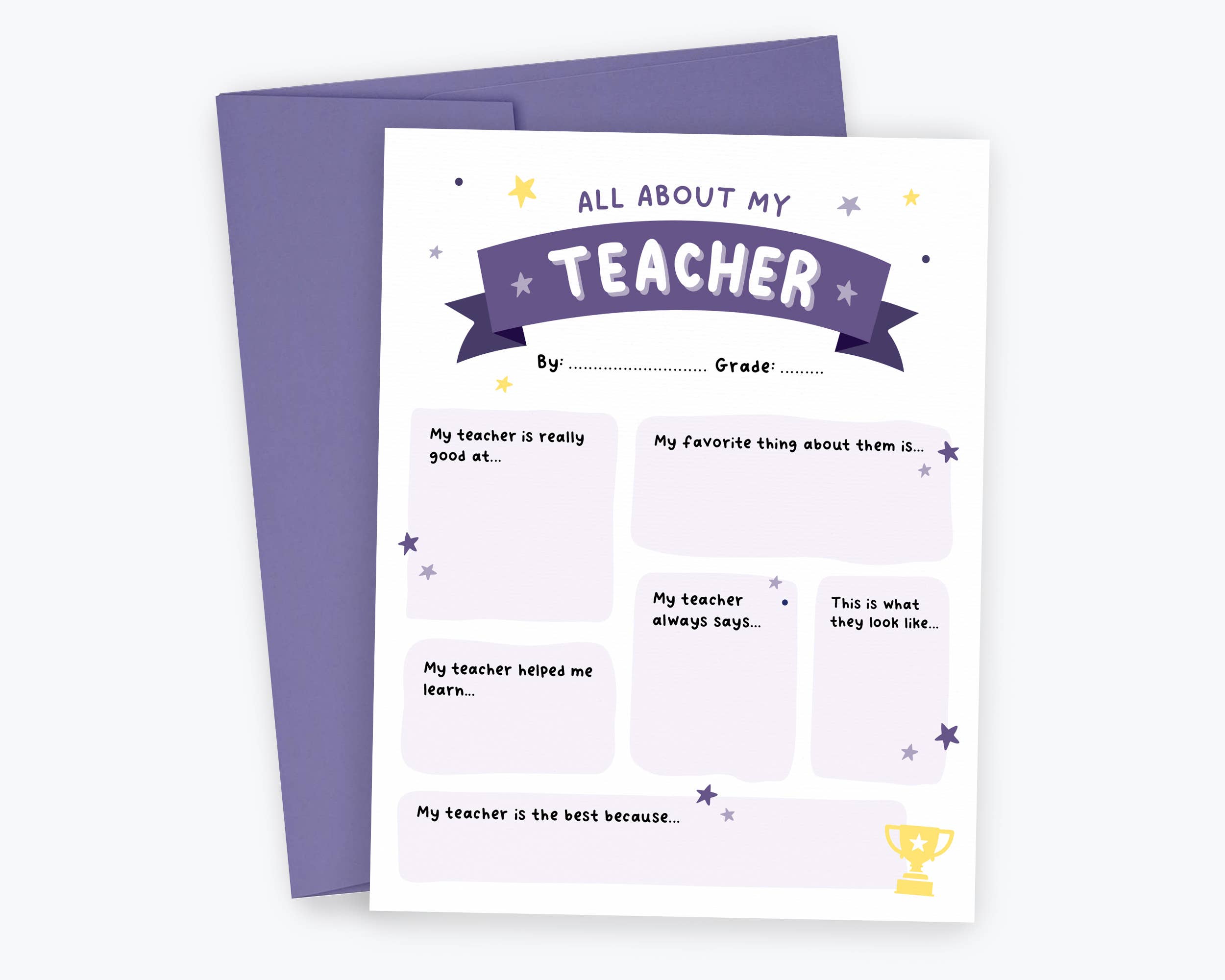 All About My Teacher Card