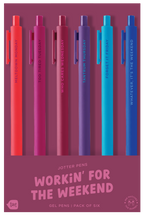 No Worries Jotter Pens - Set of 6