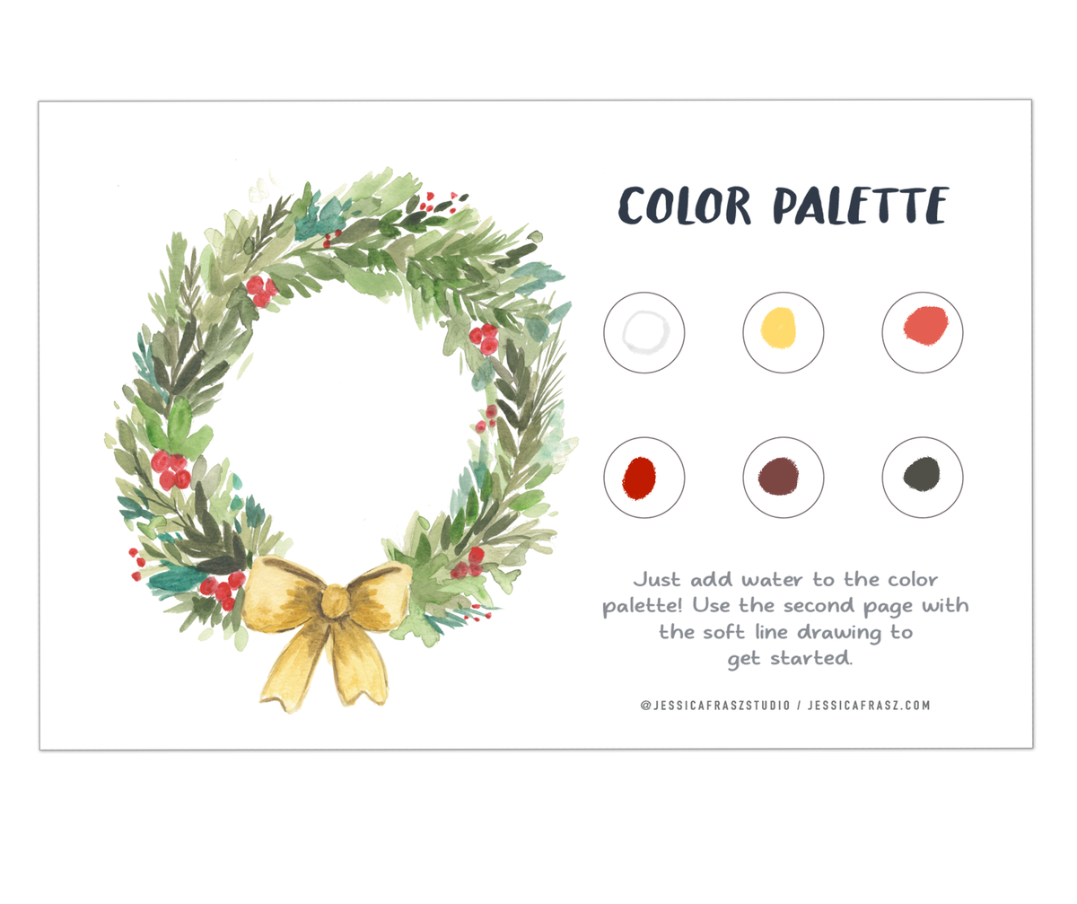 Watercolor Art Kit Holiday Wreath