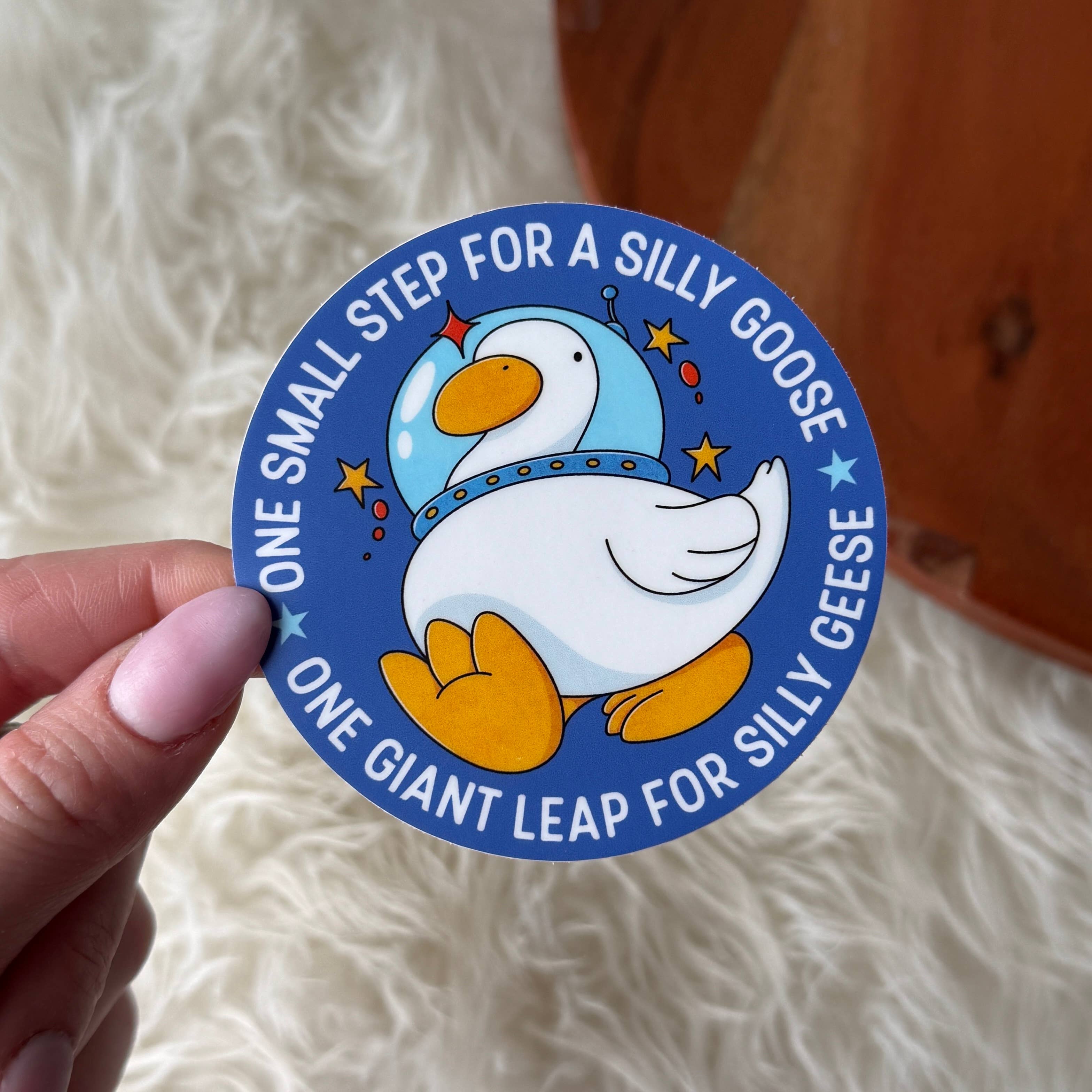 One Small Step Silly Goose Astronaut Sticker