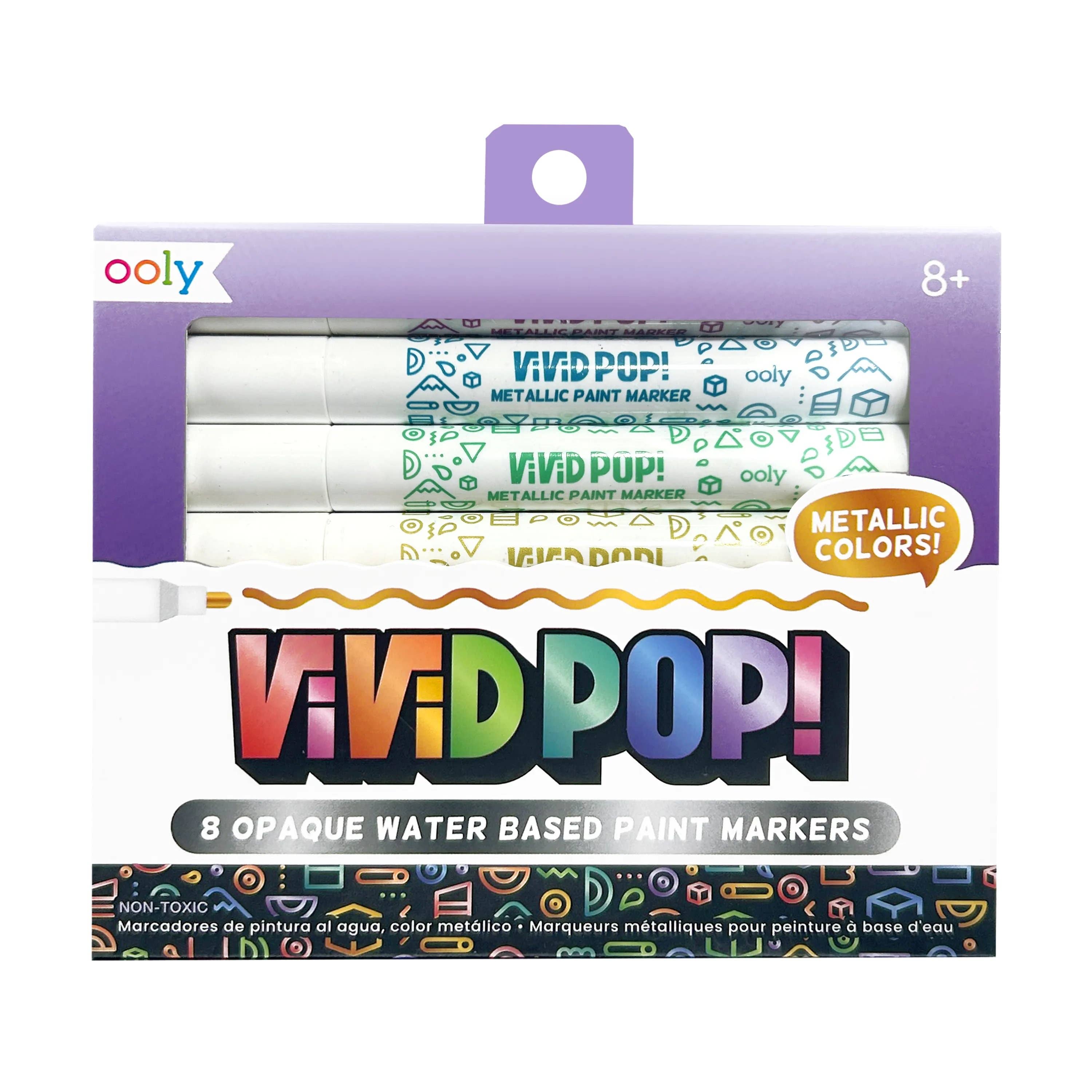 Vivid Pop! Water-Based Paint Markers: Metallic
