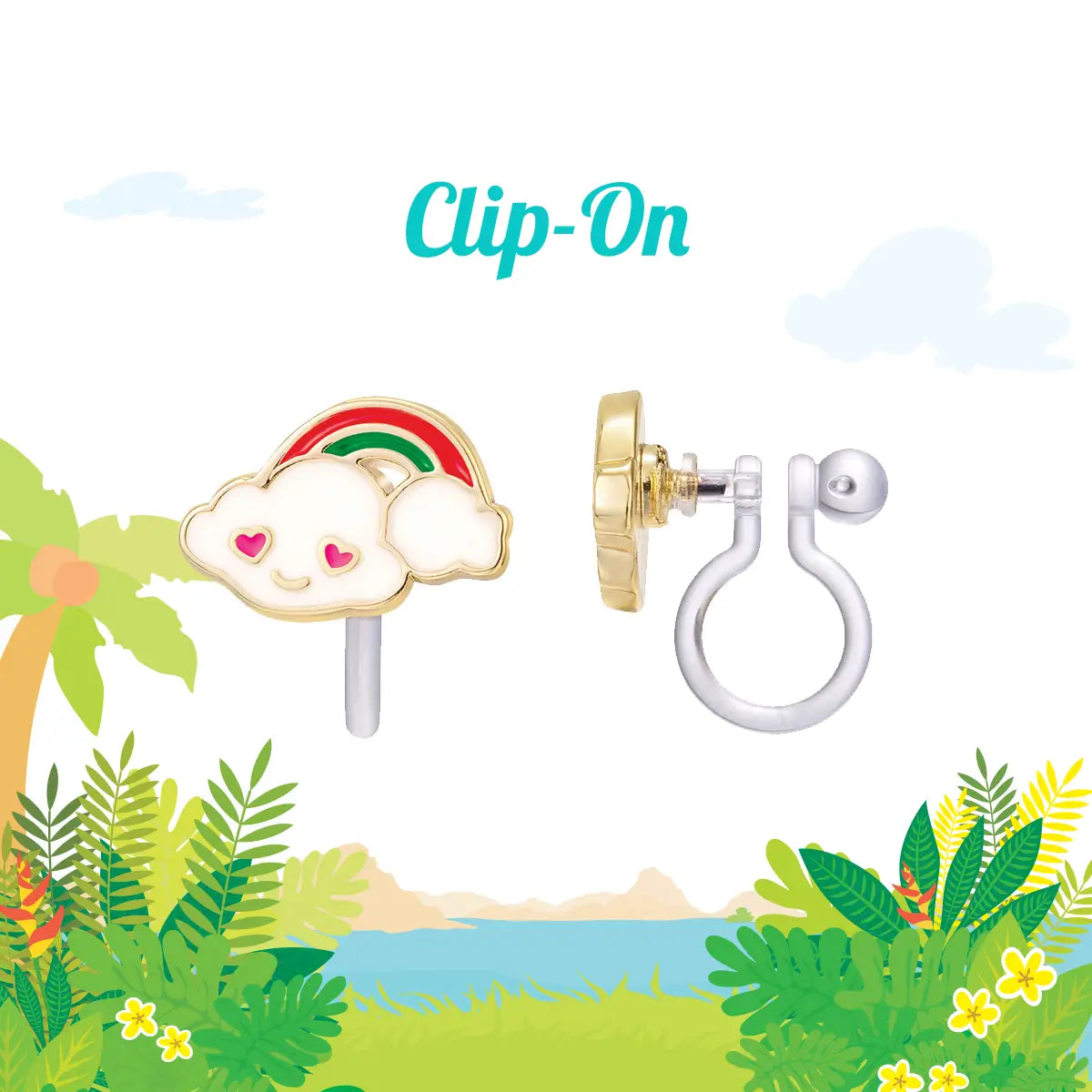 Cloud Luvs Rainbow Cutie Clip-On Earrings