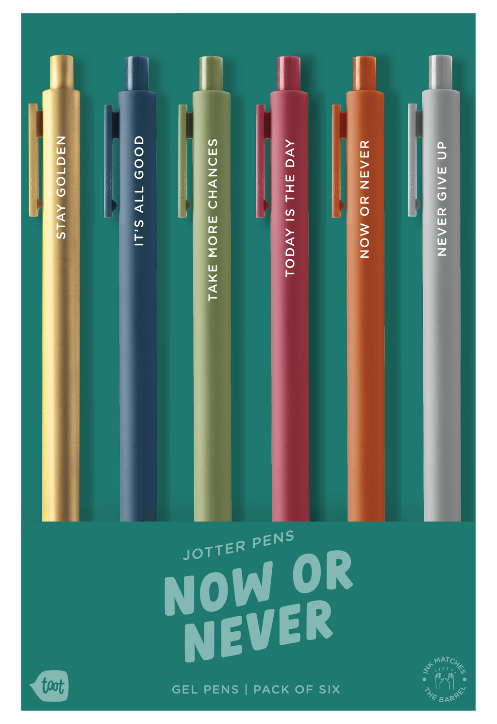 No Worries Jotter Pens - Set of 6