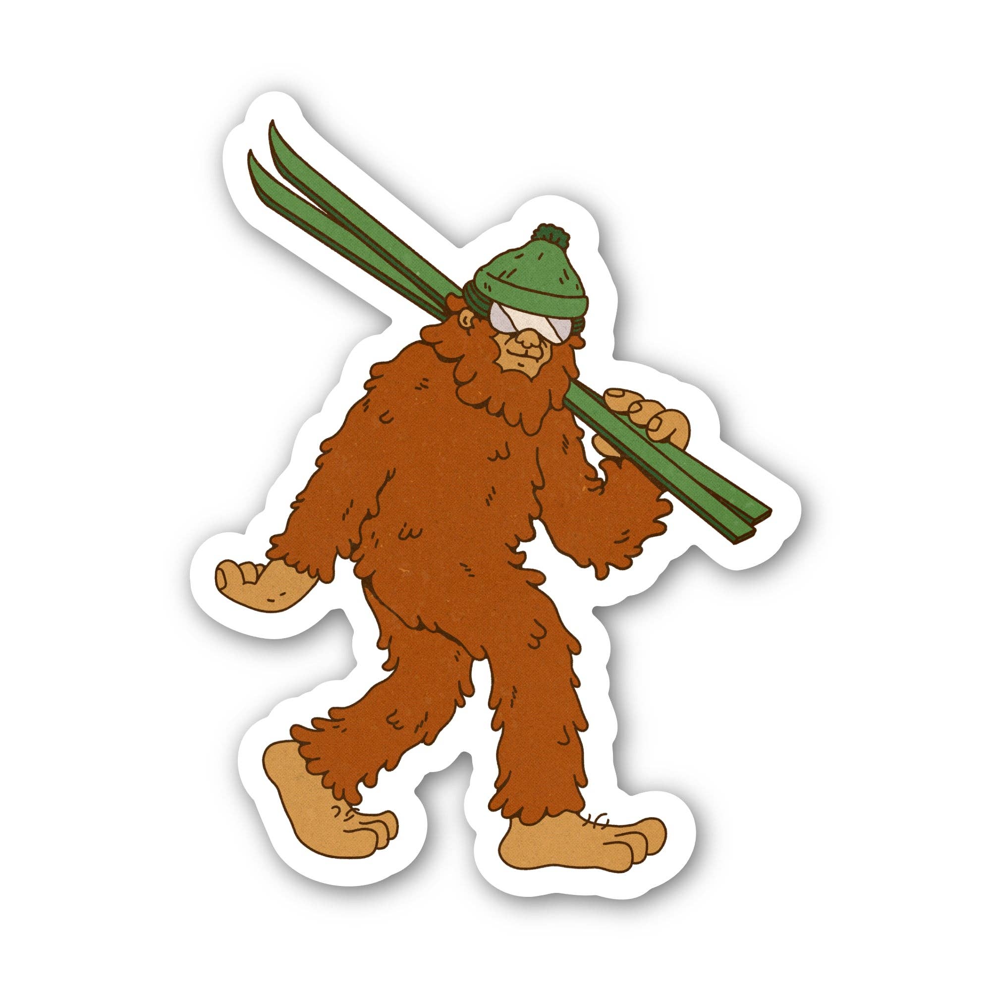Bigfoot Skiing Sticker