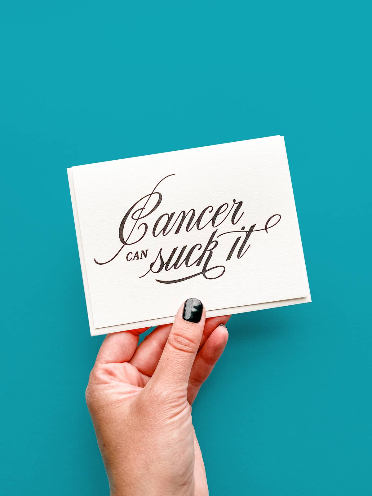 Cancer Sucks  Letterpress  Card