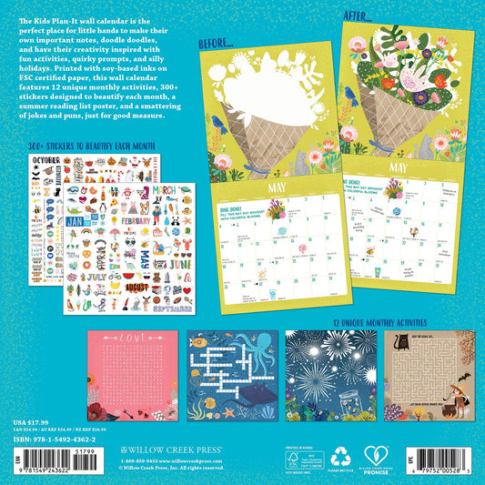 Kid’s Plan It Calendar  2025 Wall Calendar