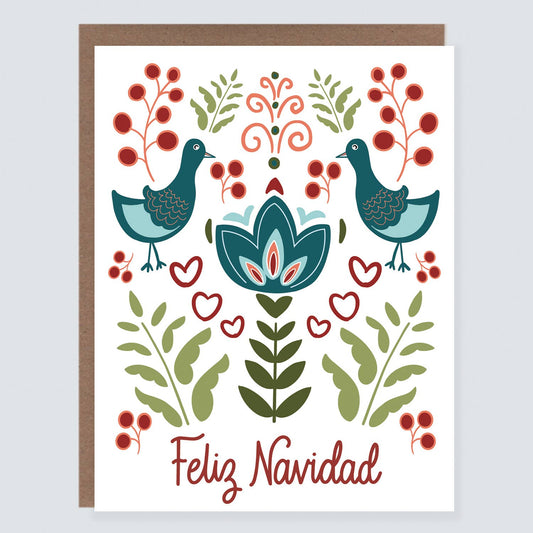 Feliz Navidad Folk Card