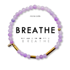 Morse Code Gold & Stone Beaded Bracelet | BREATHE