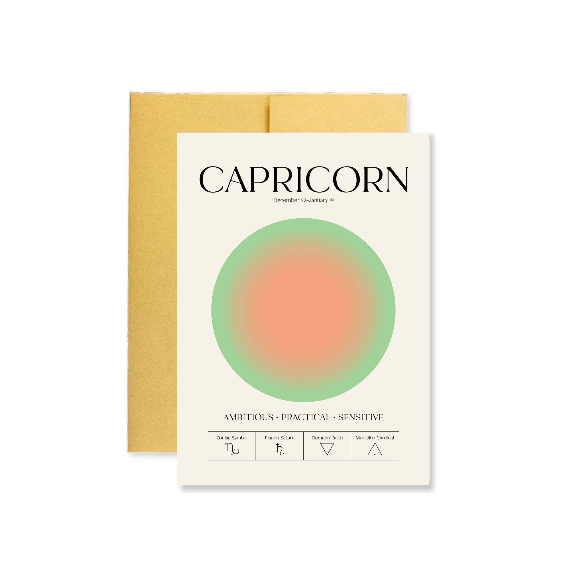 Capricorn Zodiac Aura Greeting Card