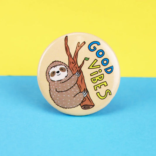 Good Vibes Sloth Button