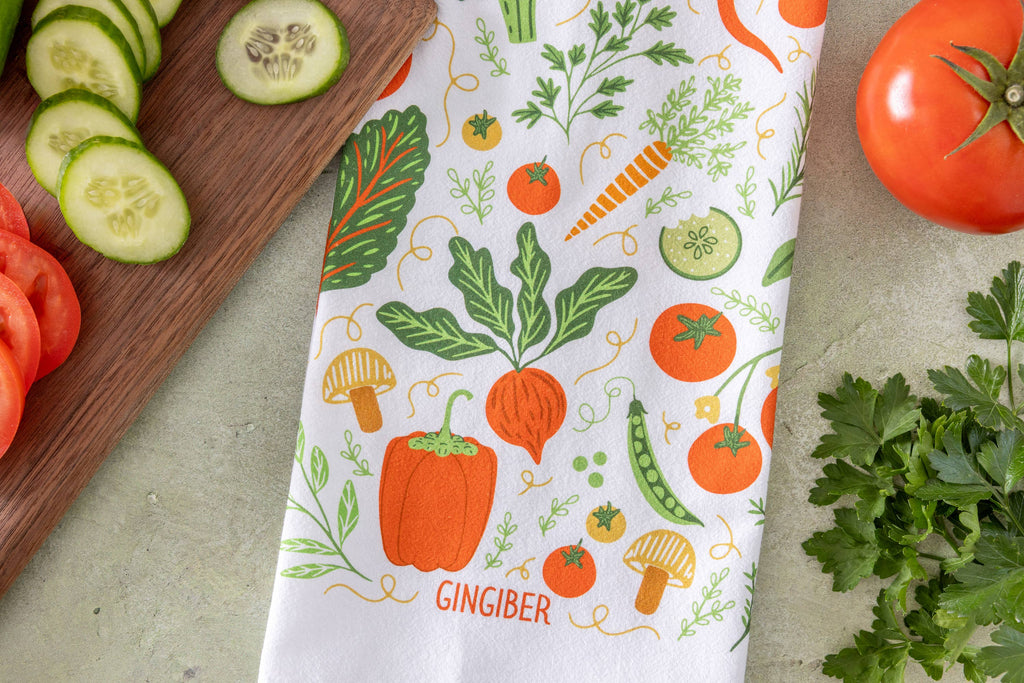 Vegetable Tea Towel - Garden Kitchen