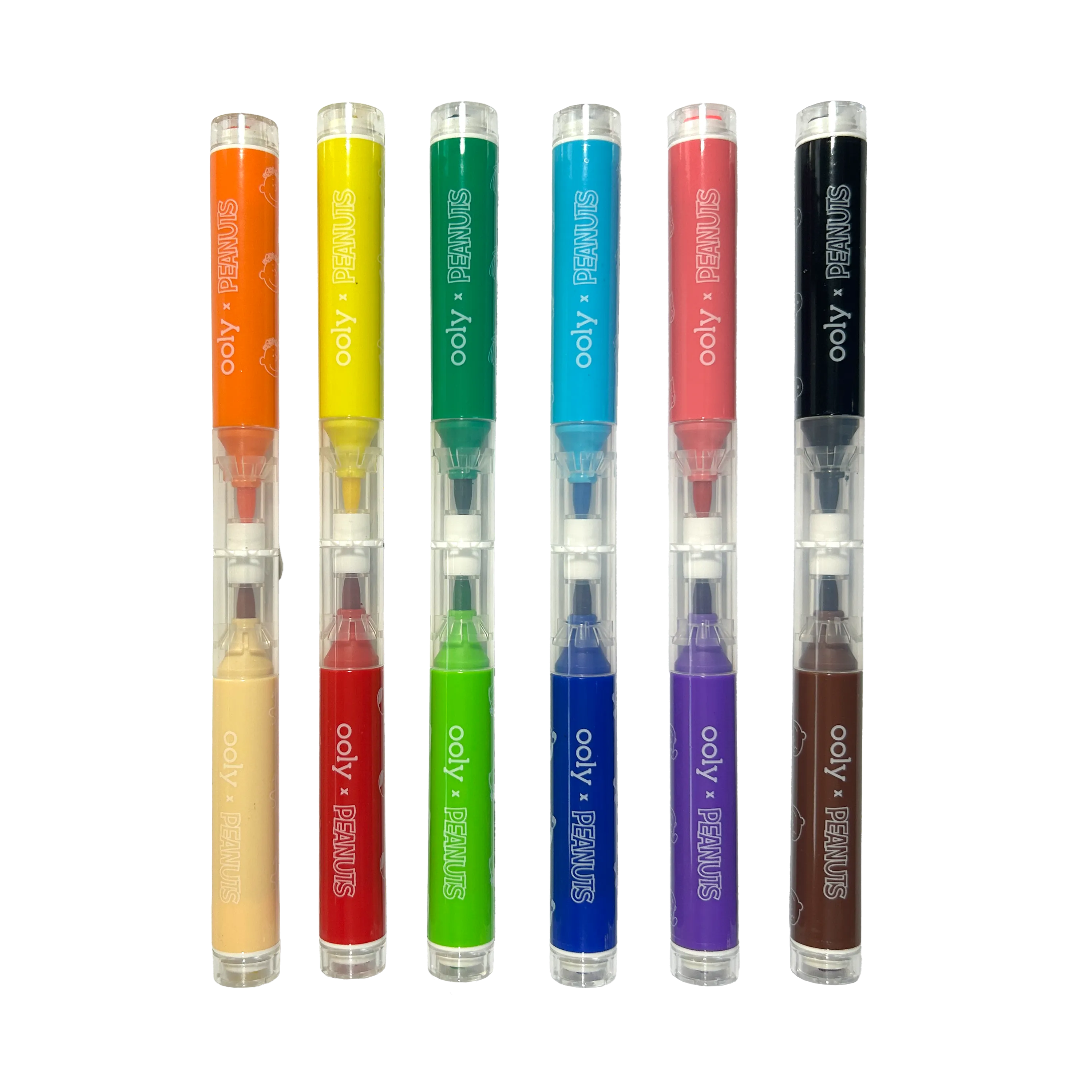 OOLY x Peanuts: Double-Ended Brush & Stamp Markers -Set of 6
