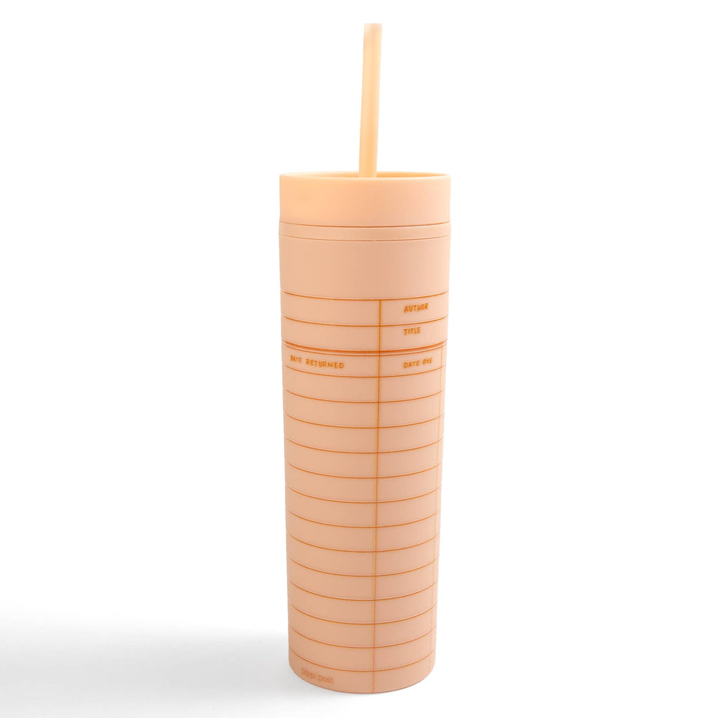 Library Card Tumbler- Peach