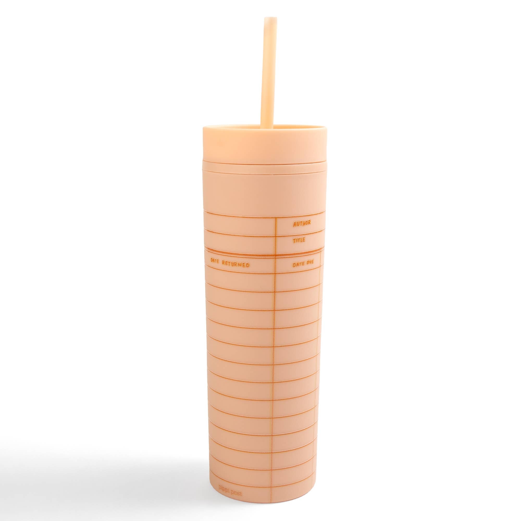 Library Card Tumbler- Peach