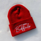 Let's Snow Buffalo Black Beanie