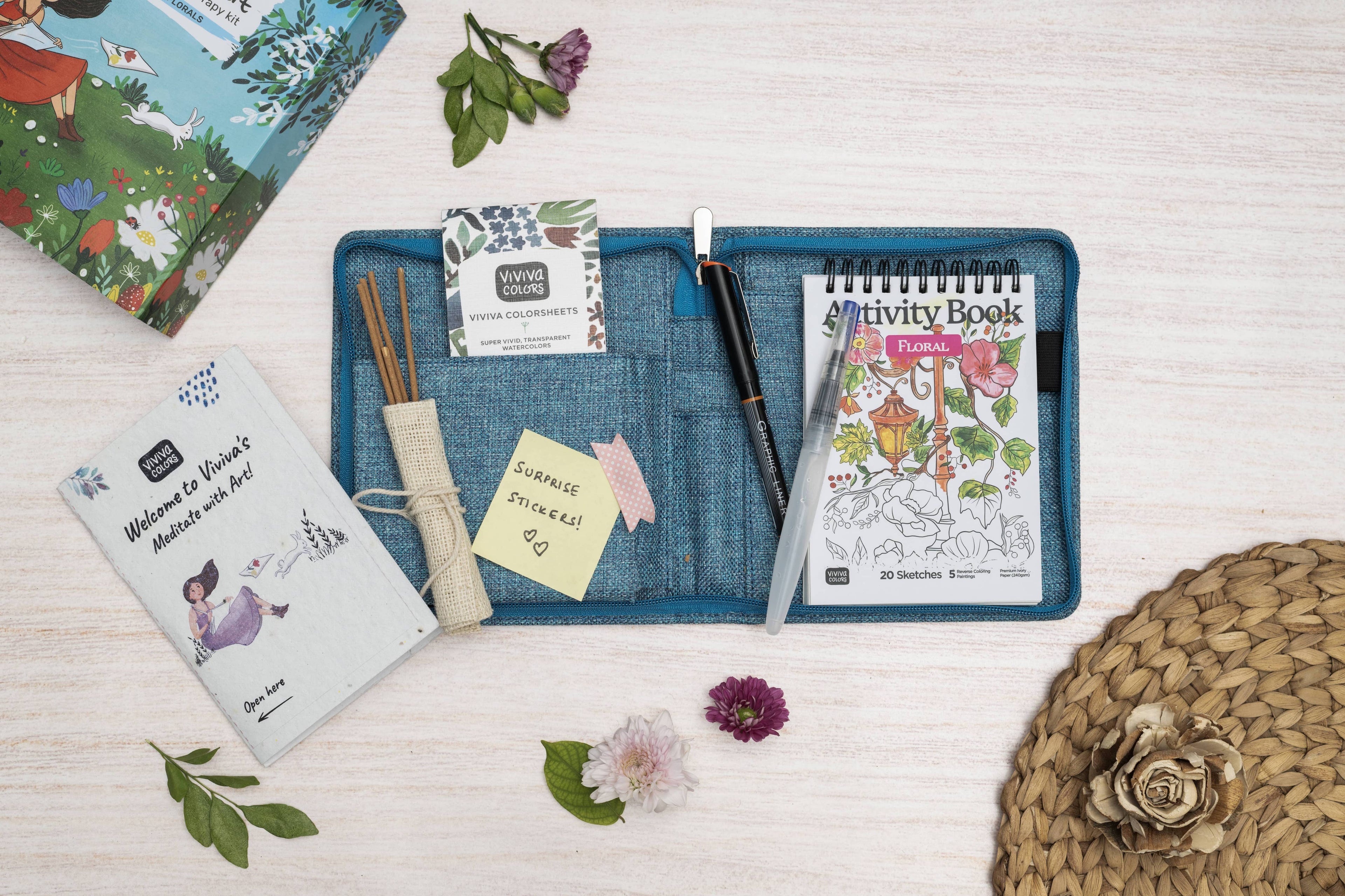 A6 -  Meditative with Art Kit | Jute Floral