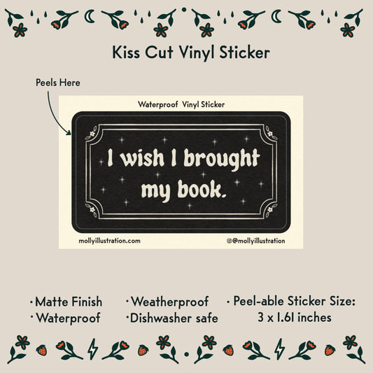 I Wish I Brought my Book Sticker