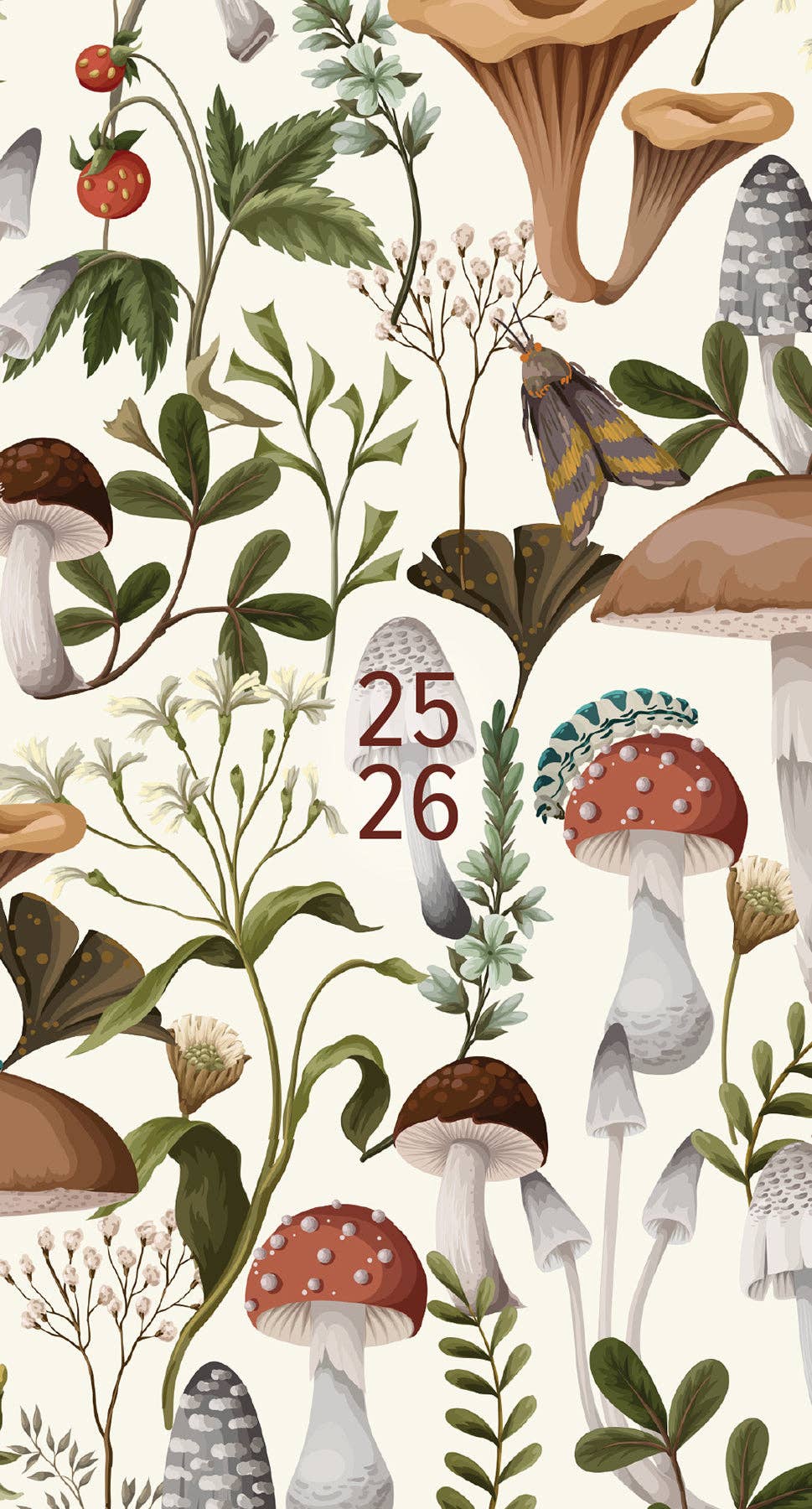 Woodland Mushroom 2025 2-Year Monthly Pocket Planner