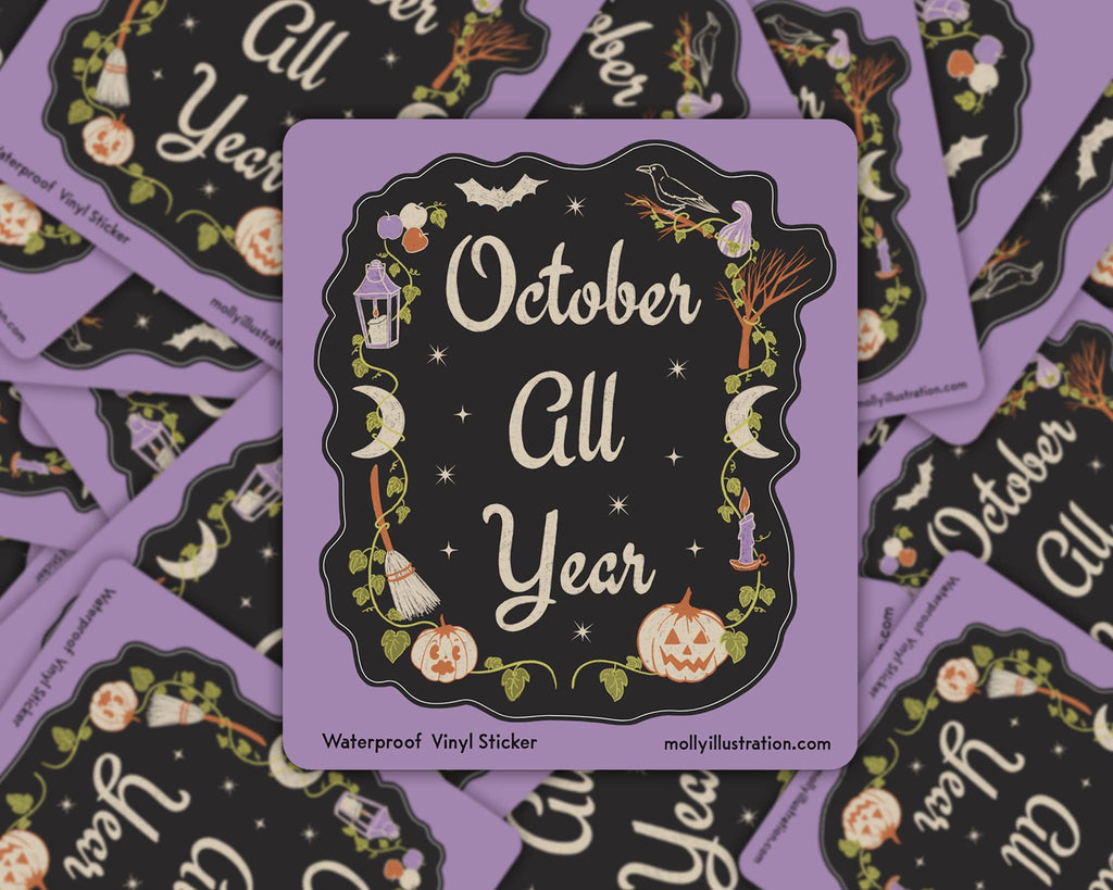 October All Year Sticker