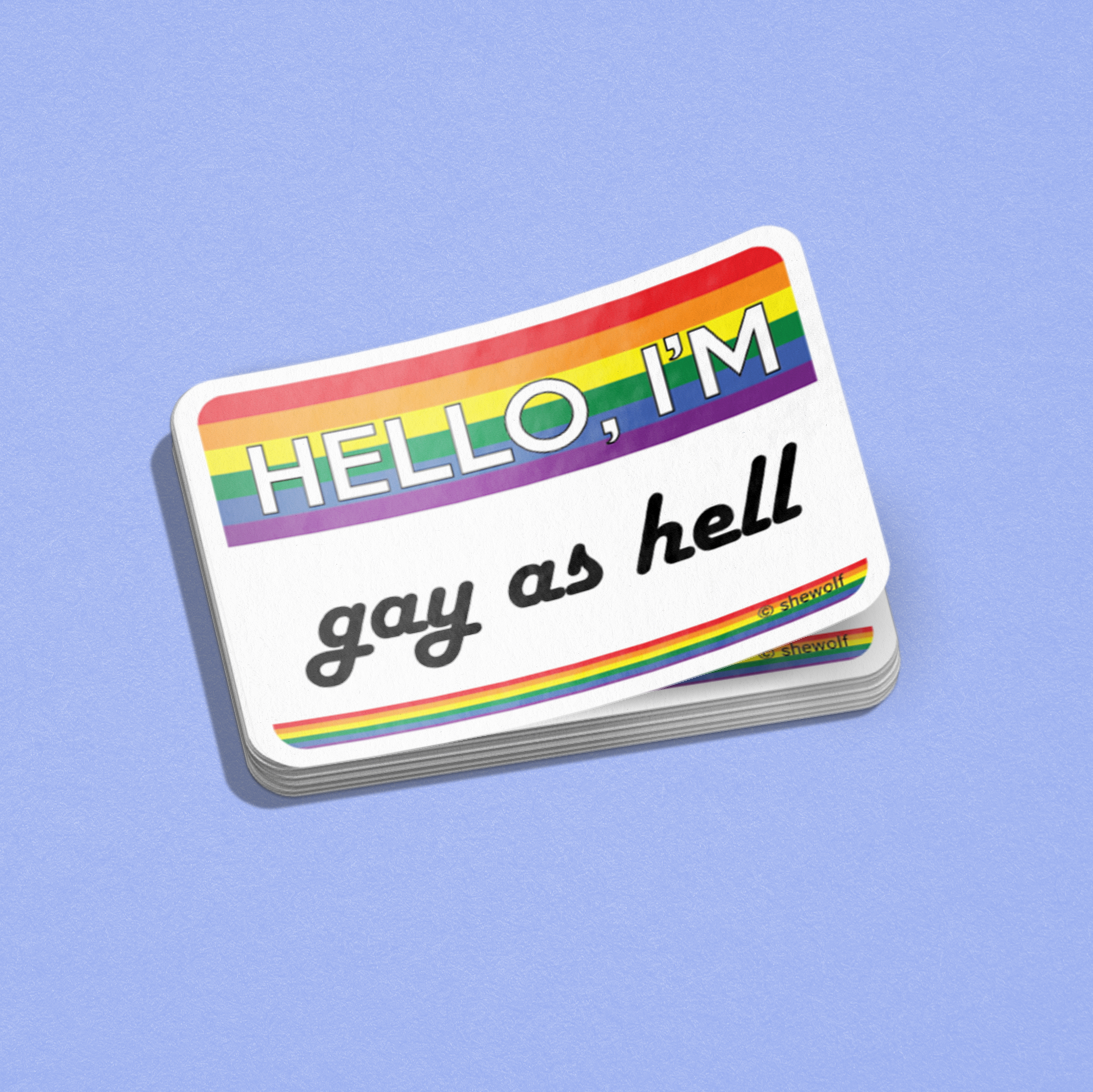 Sticker: I'm Gay as Hell Nametag | LGBTQ+ Pride Accessories