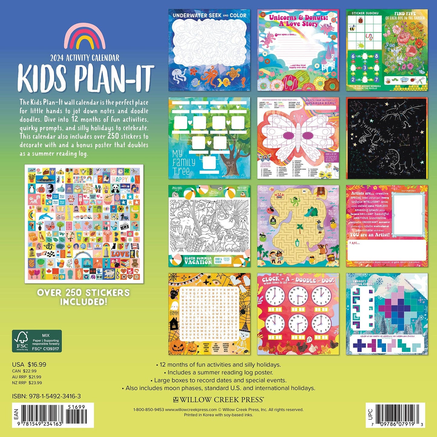 Kid’s Plan It  - 2024 Activity Wall Calendar