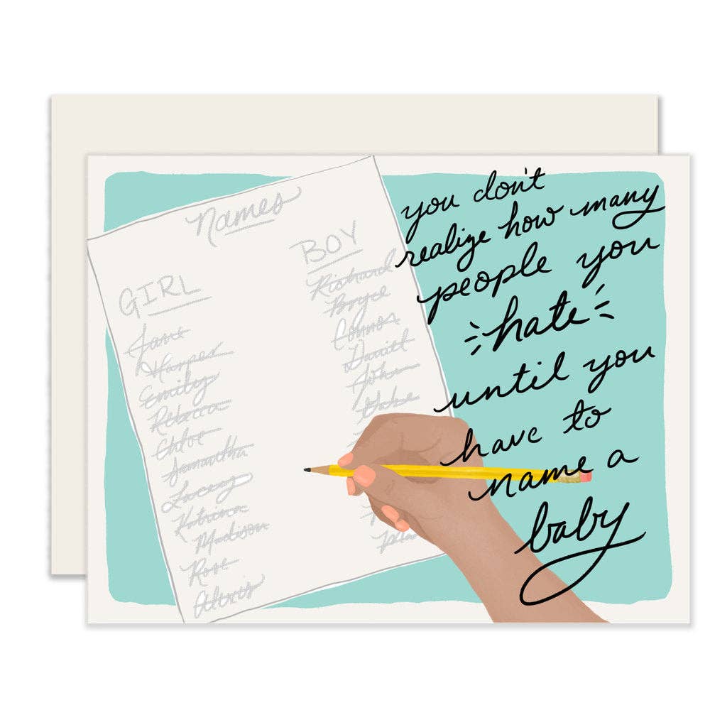 Baby Name List | Funny Baby Shower Card | New Baby Card