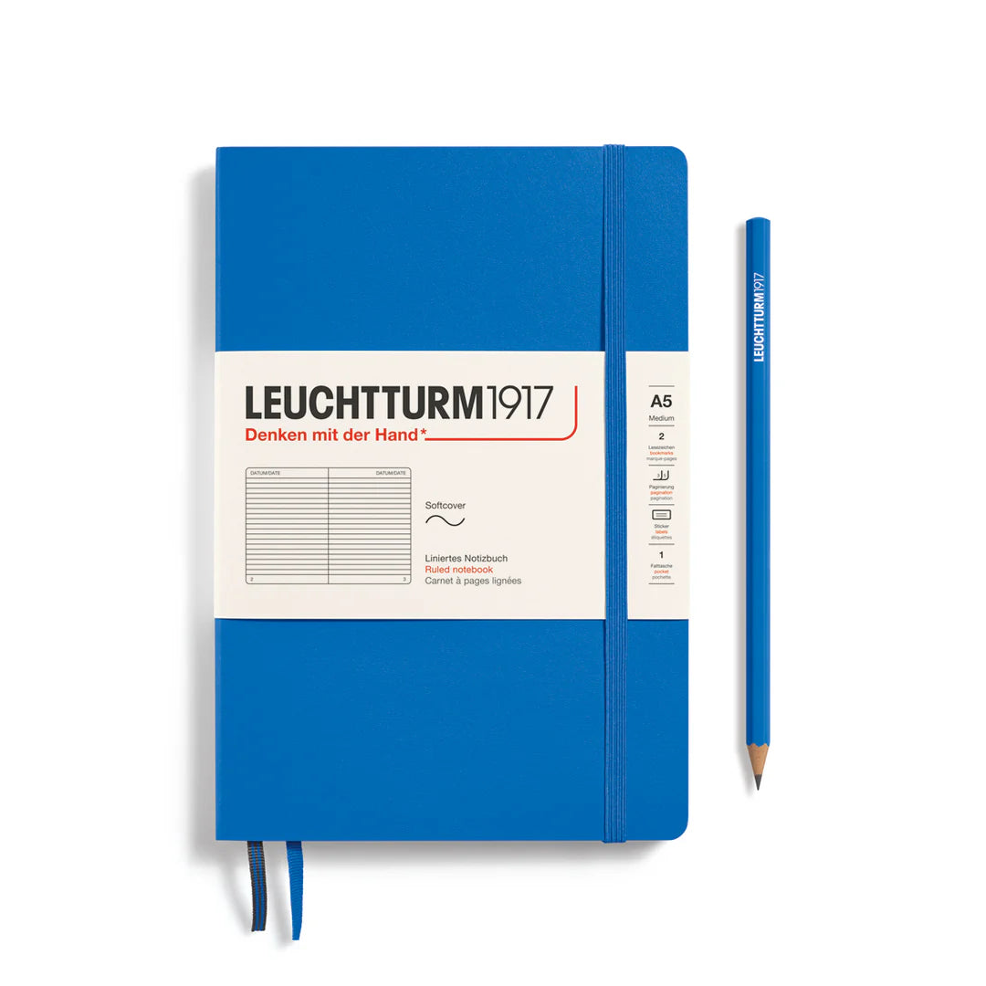 Leuchtturm1917 Medium Notebook- Softcover Sky- Ruled