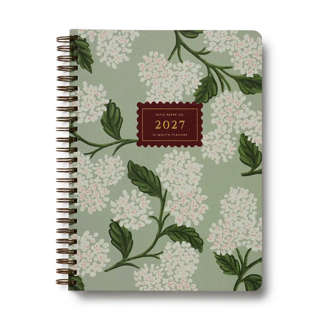 2027 Sage Hydrangea 12-Month Softcover Spiral Planner