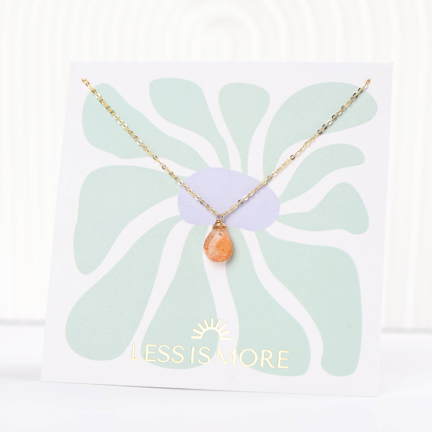 Sunstone Drop Necklace- .925 Sterling Silver