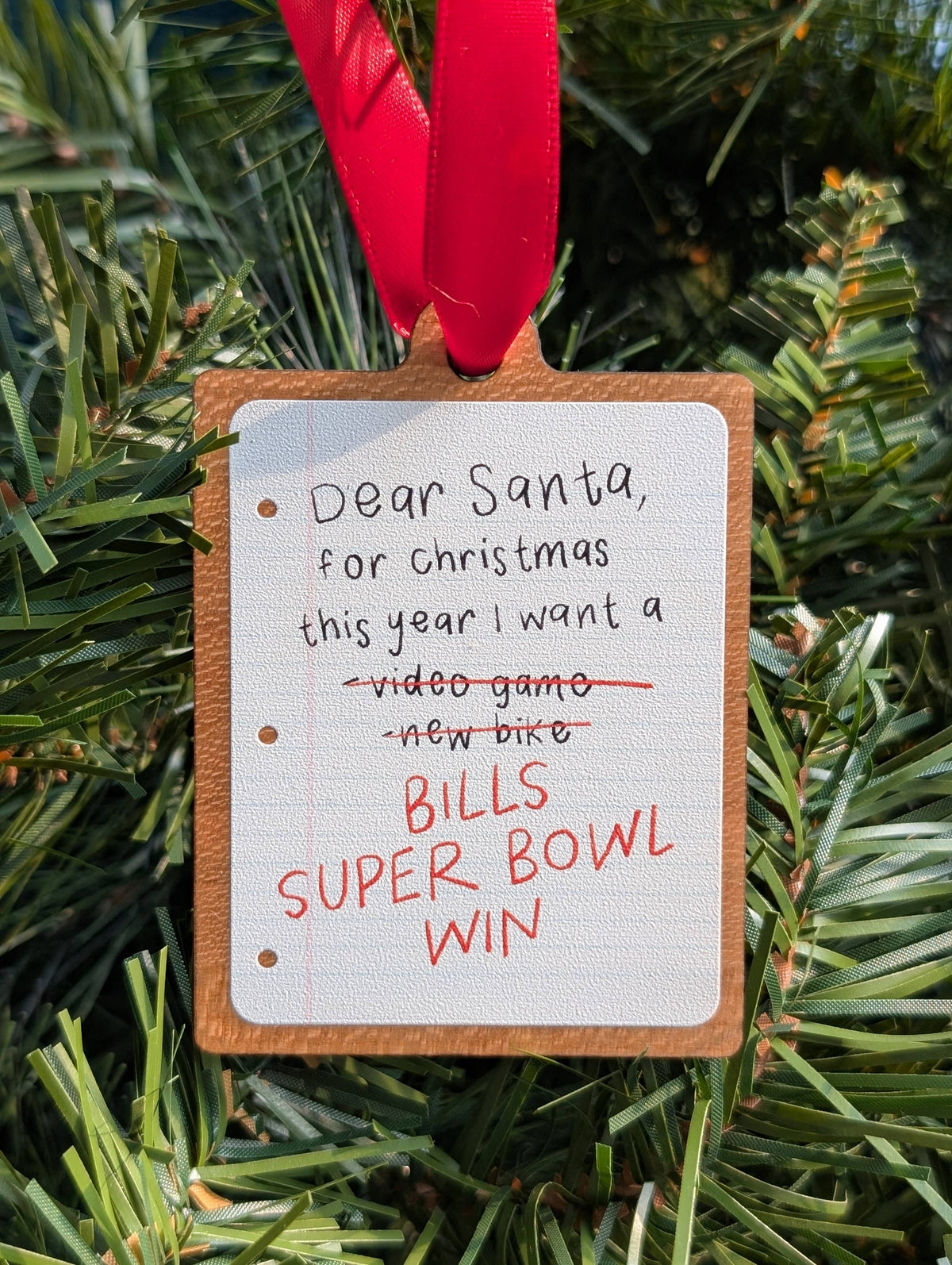 Dear Santa Wooden Ornament