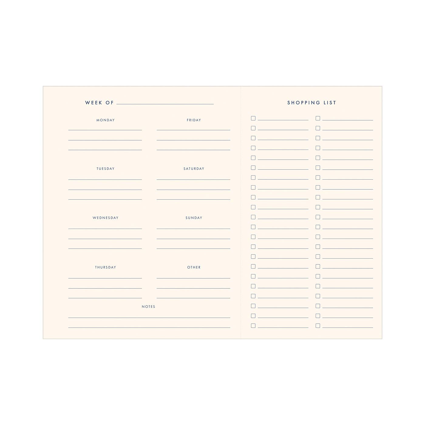 Standard Type Meal Planner
